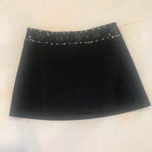 LAUNDRY black embellished mini skirt